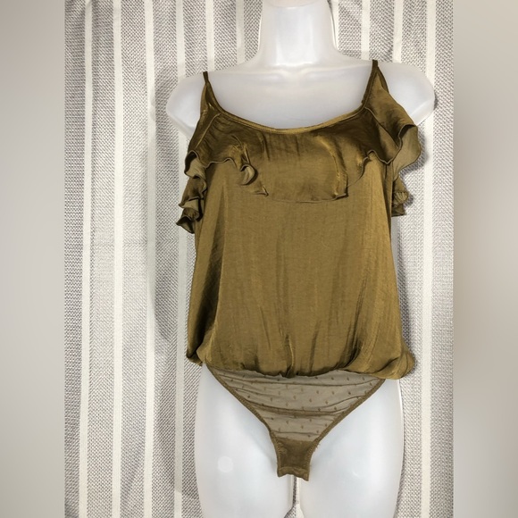 Free People Tops - Intimately Free People Ruffle adjustable strap silky bodysuit xs extra small